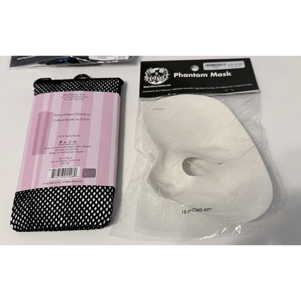 Lot Of 4 SPIRIT Fishnet Pantyhose, Mask, Scarf & Glasses DressUP Cosplay Costume